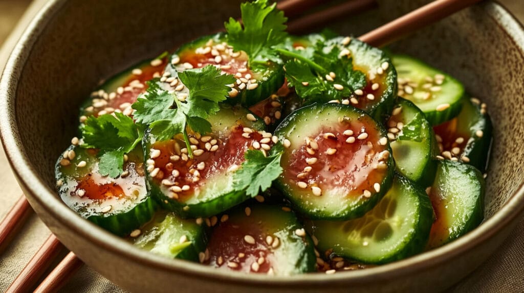 Din Tai Fung Cucumber Recipe served in a bowl